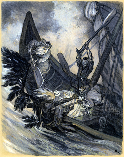 The Mistress of Pohjola Chases the Vainamoinen